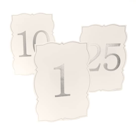 1 to 25 Ornate Silver Table Number Card Set by Celebrate It™